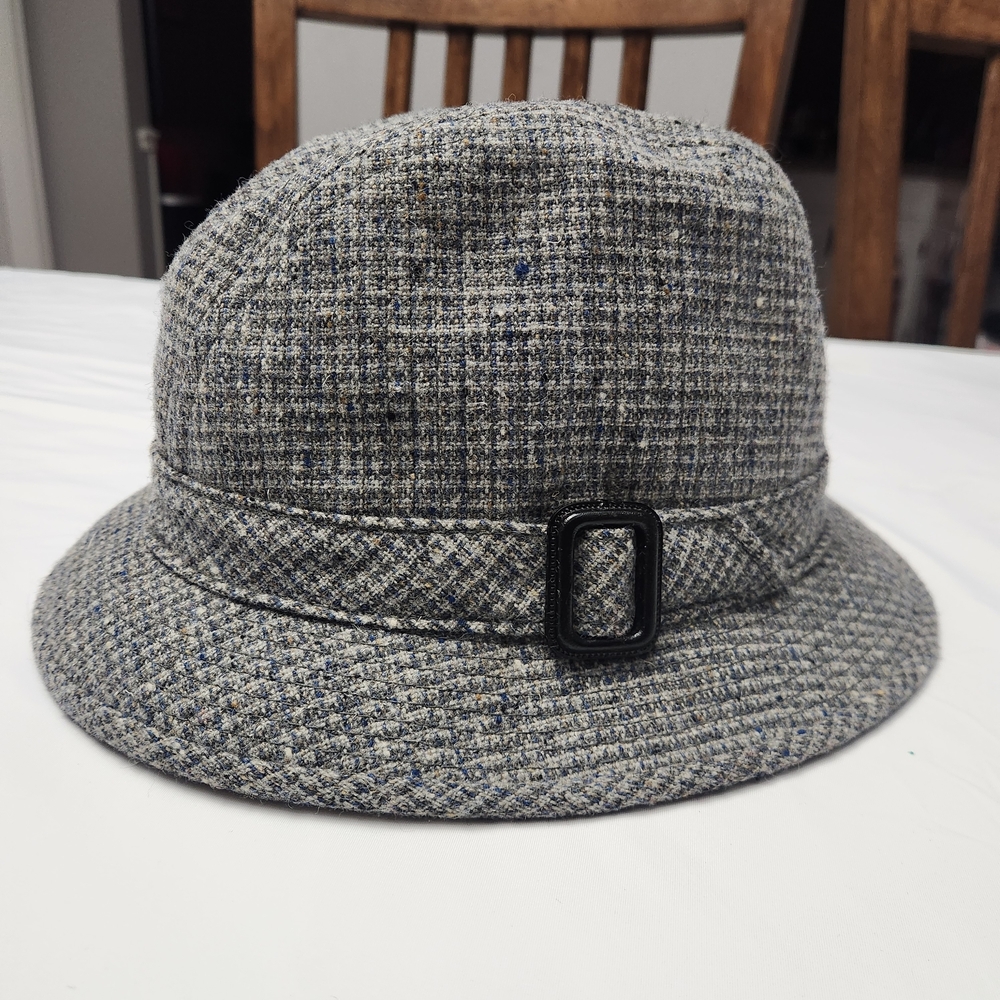 Vintage Pendleton 100% Virgin‎ Wool Fedora/Bucket Hat Size 7 1/4 Grey Tweed